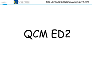 ED2 UE2 PACES BDR Embryologie 2014-2015