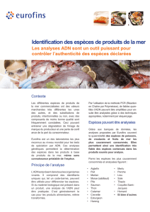 Identification des espèces de produits de la mer