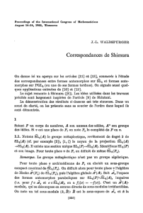Correspondances de Shimura - International Mathematical Union