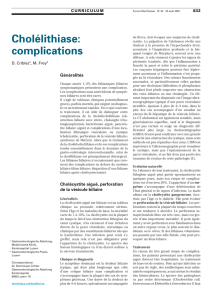 Cholélithiase: complications