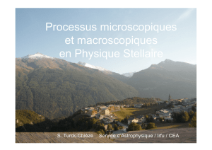 Processus microscopiques et macroscopiques en Physique Stellaire
