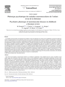 Phénotype psychiatrique des maladies neuromusculaires de l`enfant