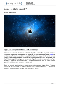 Apple : le déclin entamé