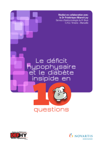Le déficit hypophysaire et le diabète insipide en 10 questions - AP-HM