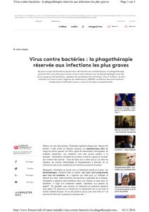 Virus contre bactéries : la phagothérapie réservée aux infections les