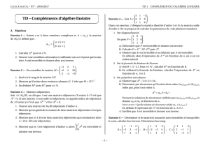 TD – Compléments d`algèbre linéaire