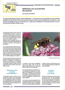 Réflexions sur la protection des insectes / Insectes n° 72