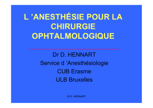 anesthésie pour la chirurgie ophtalmologique