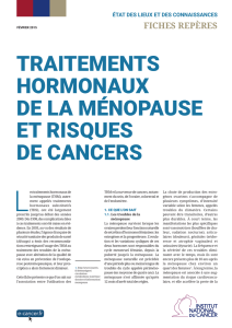 traitements hormonaux de la ménopause et risques de cancers
