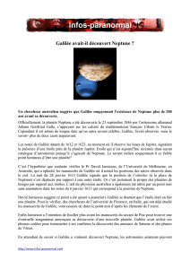 Galilée avait-il découvert Neptune - Infos