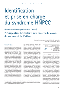 Identification et prise en charge du syndrome HNPCC