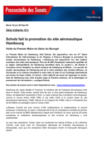 Scholz fait la promotion du site aéronautique Hambourg