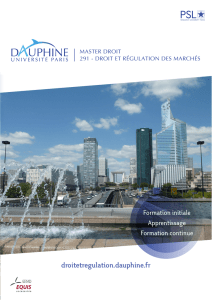 Droit et Régulation des Marchés - Université Paris