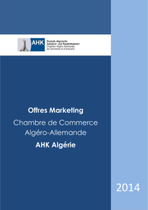 Offres Marketing Chambre de Commerce Algéro
