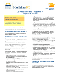 Hepatitis A Vaccine - HealthLinkBC File #33 – French version