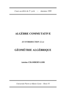 algèbre commutative géométrie algébrique - IMJ-PRG