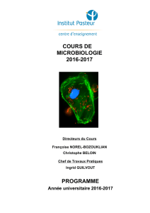 Cours Microbiologie 2016-2017 Programme - Web