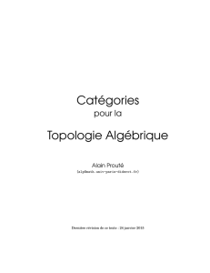 Catégories pour la Topologie Algébrique