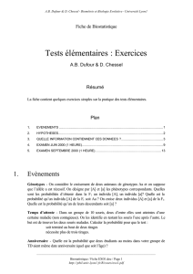 Tests élémentaires : Exercices