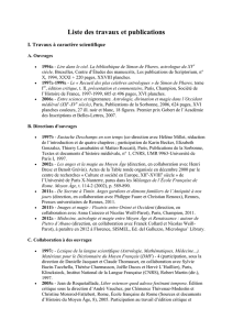 Liste des travaux et publications - Institut de recherche et d`histoire