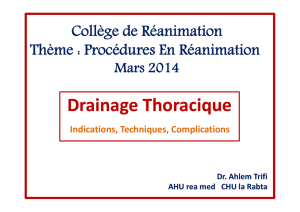 Drainage Thoracique - Association Tunisienne de Réanimation