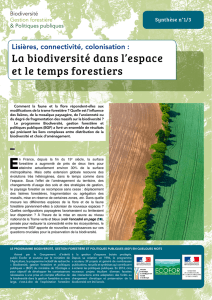 La biodiversité dans l`espace et le temps forestiers - GIP