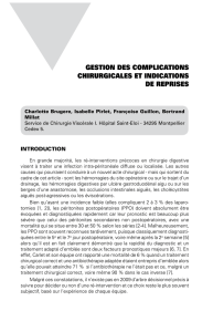 gestion des complications chirurgicales et indications