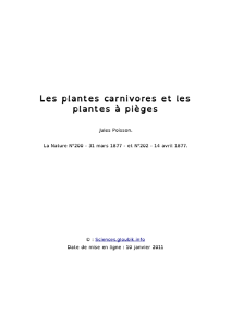 Les plantes carnivores et les plantes à pièges