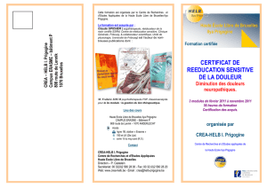 Certificat de Rééducation sensitive de la douleur