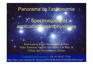 Panorama de l`astronomie 7. Spectroscopie et applications