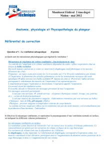 Anatomie, physiologie et Physiopathologie du plongeur Référentiel