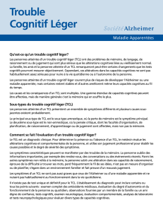 Trouble Cognitif Léger - Alzheimer Society of Canada