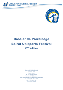 Dossier de Parrainage Beirut Unisports Festival