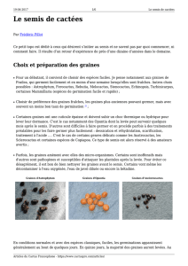 Le semis de cactées - Au Cactus Francophone