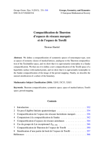 Compactification de Thurston - Institut Montpelliérain Alexander