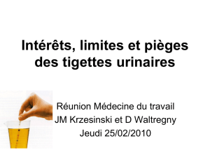 Intérêt des tigettes urinaires en médecine du travail