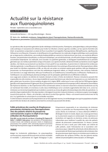 Actualité sur la résistance aux fluoroquinolones - BVS