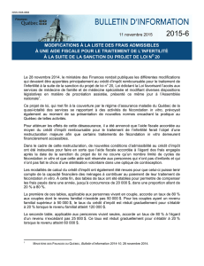 Bulletin d`information 2015-6 - Ministère des Finances du Québec