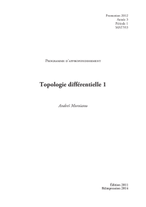 Topologie différentielle 1