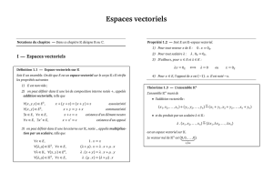 Espaces vectoriels — resume