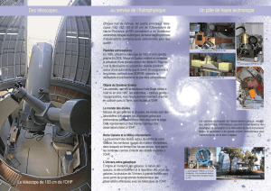 Des télescopes… …au service de l`Astrophysique Un pôle de haute