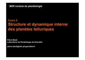Structure et dynamique interne des planètes telluriques des