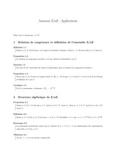 Anneaux Z/nZ - Applications - Epsilon 2000
