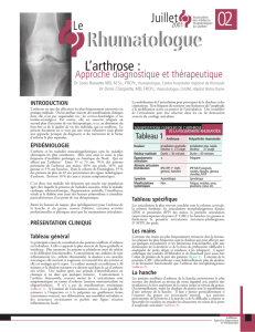 Juillet 2001 L`arthrose - Association des médecins rhumatologues