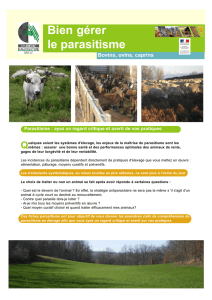 Bien gérer le parasitisme - Chambre d`Agriculture de l`Ariège