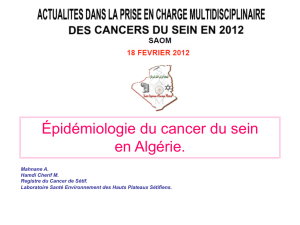 Épidémiologie du cancer du sein en Algérie.