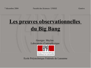 Les preuves observationnelles du Big Bang