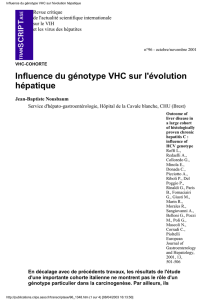 Influence du génotype VHC sur l`évolution hépatique