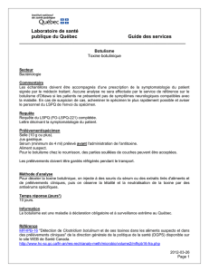Laboratoire de santé publique du Québec Guide des services