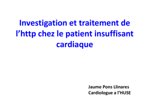 Investigation et traitement de l`http chez le patient insuffisant cardiaque